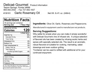 Garlic Rosemary Oil "Gluten-Free"