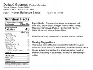 Honey Barbecue Sauce "Gluten-Free"