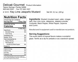 Key Lime Jalapeño Mustard "Gluten-Free"