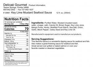 Key Lime Mustard Seafood Sauce "Gluten-Free"