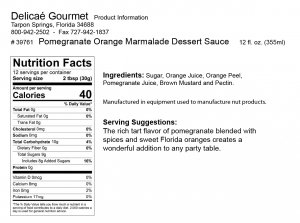 Pomegranate Orange Marmalade Dessert Sauce "Gluten-Free"