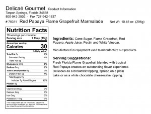 Red Papaya Flame Grapefruit Marmalade "Gluten-Free"