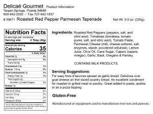 Roasted Red Pepper Parmesan Tapenade "Gluten-Free"