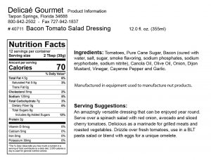 Bacon Tomato Salad Dressing "Gluten-Free"