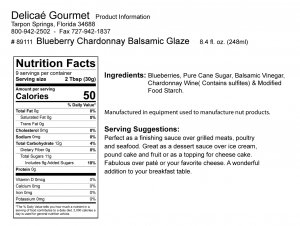 Blueberry Chardonnay Balsamic Glaze "Gluten-Free"