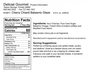 Cherry Chianti Balsamic Glaze "Gluten-Free"