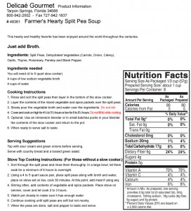 Farmer's Hearty Split Pea Slow Cooker Soup "Gluten-Free"