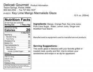 Key Lime Mango Marmalade Glaze "Gluten-Free"