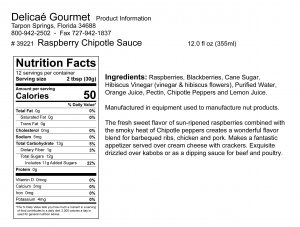 Raspberry Chipotle Sauce "Gluten-Free"