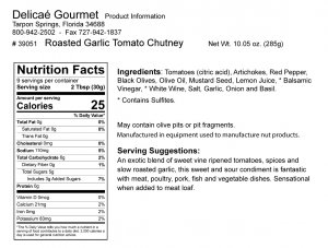 Roasted Garlic Tomato Chutney "Gluten-Free"