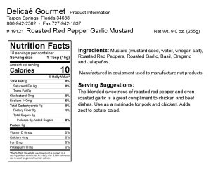 Roasted Red Pepper Garlic Mustard "Gluten-Free"