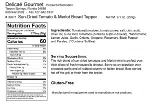 Sun-Dried Tomato Merlot Bread Topper "Gluten-Free"