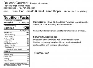 Sun-Dried Tomato & Basil Bread Dipper "Gluten-Free"
