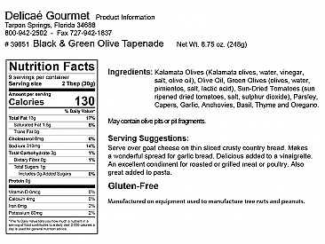 Black and Green Olive Tapenade
