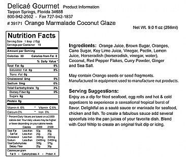 Orange Marmalade Coconut Glaze