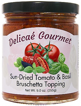 Sun-Dried Tomato and Basil Bruschetta Topping