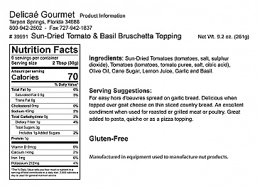 Sun-Dried Tomato and Basil Bruschetta Topping