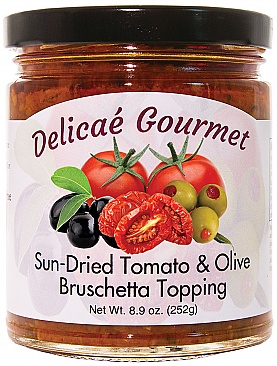 Sun-Dried Tomato and Olive Bruschetta Topping