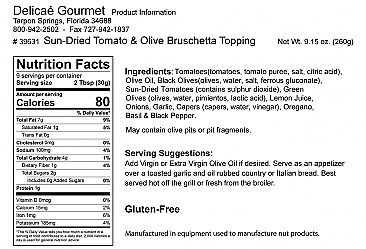 Sun-Dried Tomato and Olive Bruschetta Topping