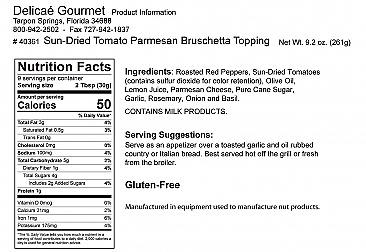 Sun-Dried Tomato Parmesan Bruschetta Topping