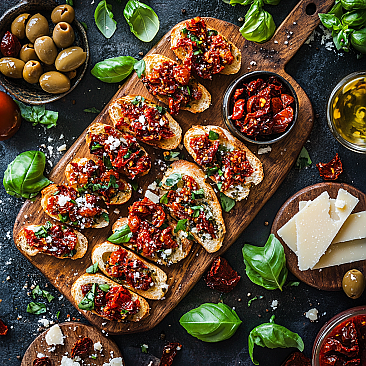 Sun-Dried Tomato and Basil Bruschetta Topping