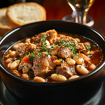 Country French Pork and White Beans Slow Cooker Dinner