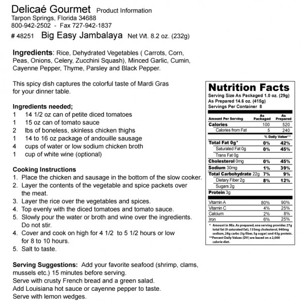 Jambalaya Nutrition at Ann Self blog