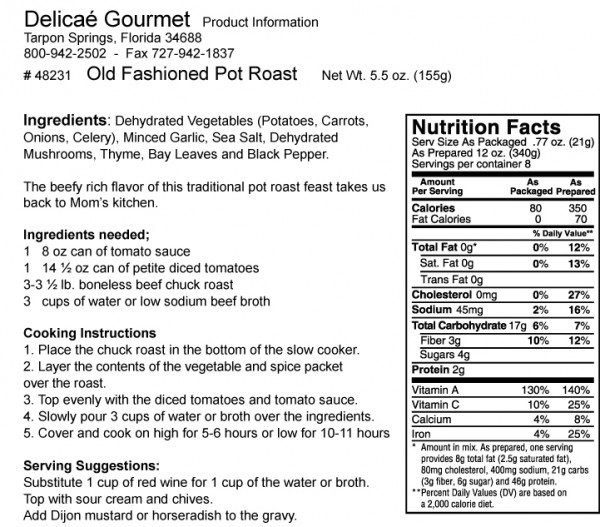 Old Fashioned Pot Roast Slow Cooker Dinner "GlutenFree"